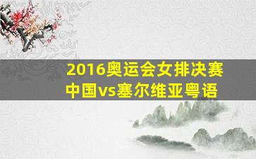 2016奥运会女排决赛 中国vs塞尔维亚粤语